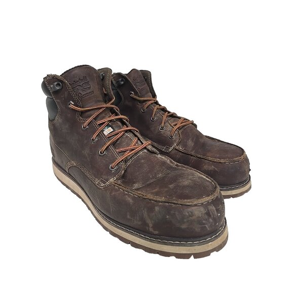 Timberland PRO Men's 6" Irvine ATCP Waterproof Wedge Boots A5NFT Brown Size 13W - Picture 1 of 8